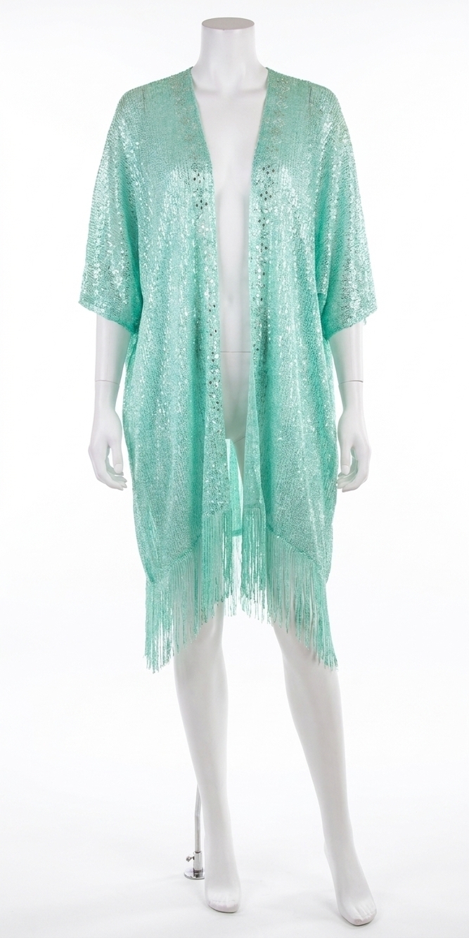 NEW GIGI MODA spiaggia open front kimono in mint
